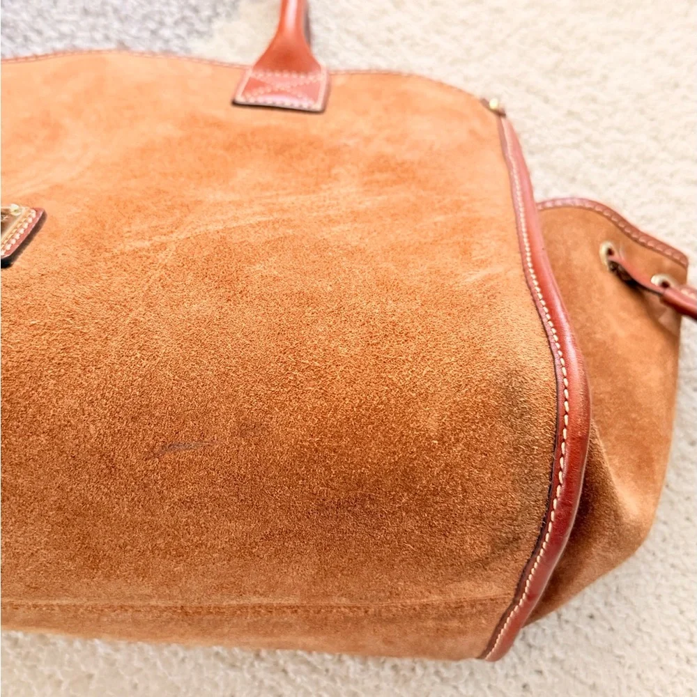 Dooney & Bourke Tan Suede Tote - Picture 4 of 10